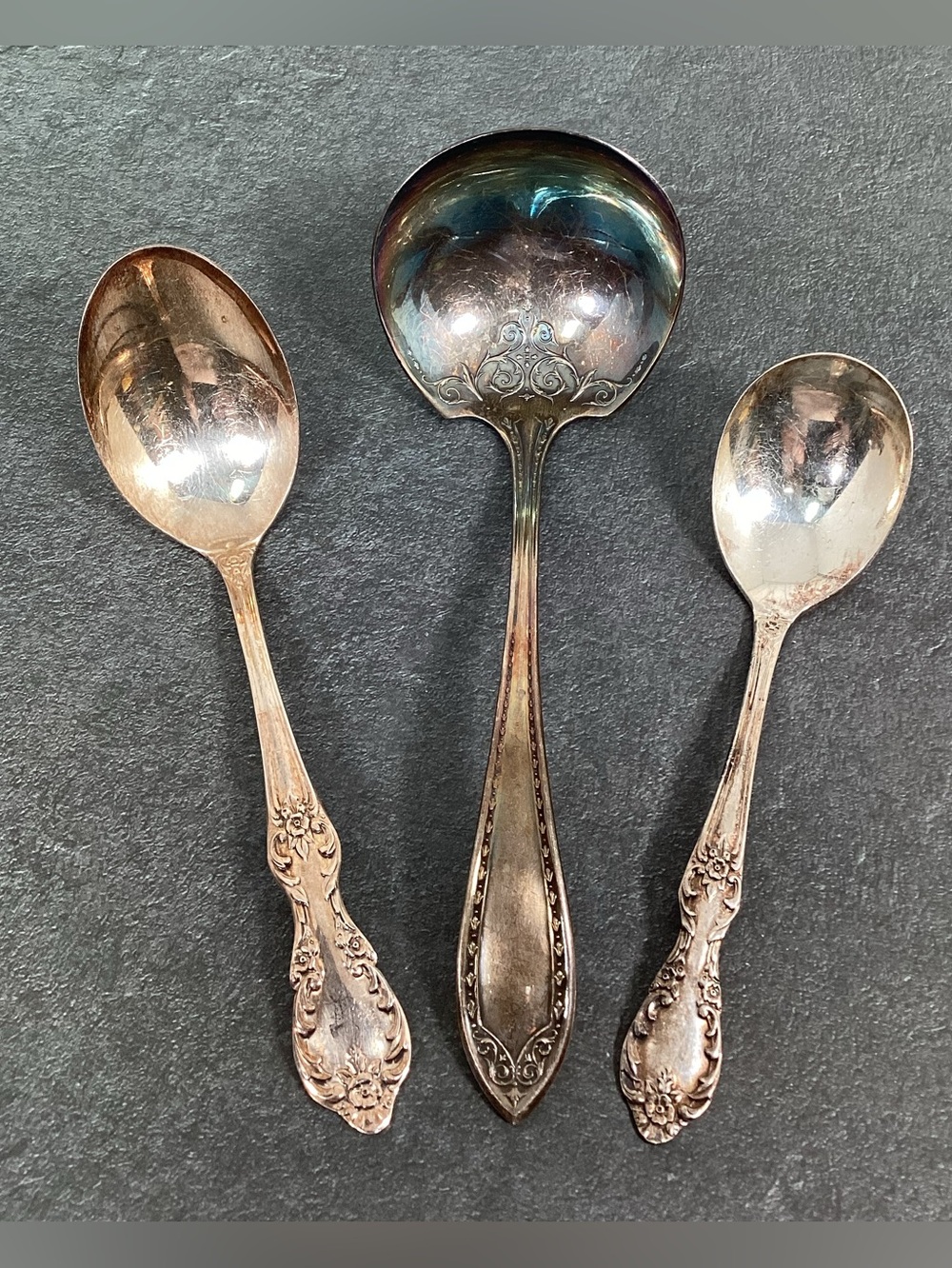 Vintage Silver Gravy Ladel, Sauce Ladle, Sugar Spoon Wm Rogers Grand Elegance
